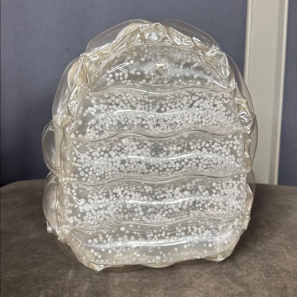 White/Silver Inflatable 90’s Retro Bubble BackPack Foam Ball One Size VINTAGE